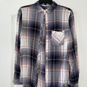 Pink and Grey Flannel Shirt